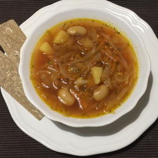 Рецепт борща постного с фасолью