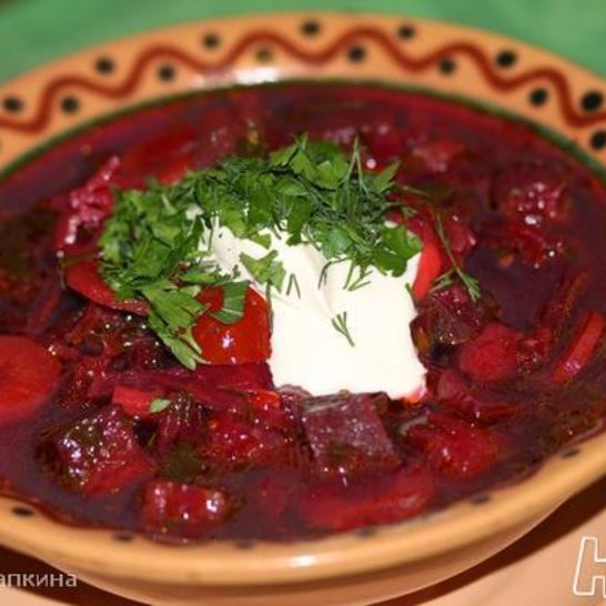 Рецепт борща с баклажанами