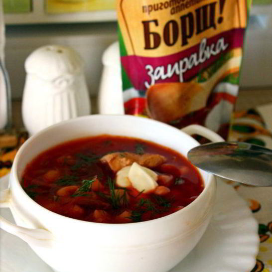 Рецепт борща с фасолью