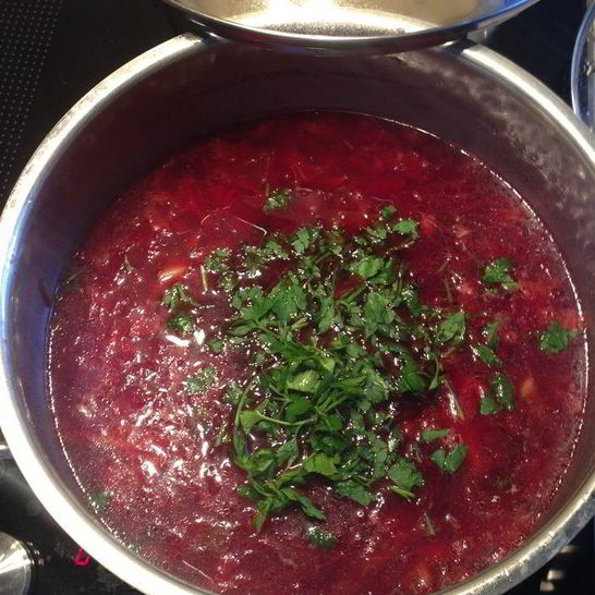 Рецепт борща с гренками