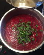 Борщ с гренками