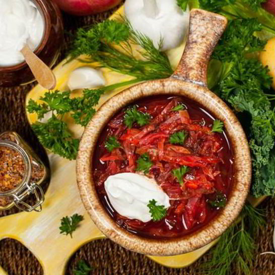 Рецепт борща с кальмарами