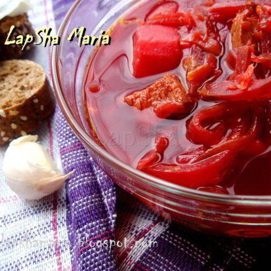 Рецепт борща с копчеными ребрышками