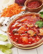 Борщ с лесными грибами