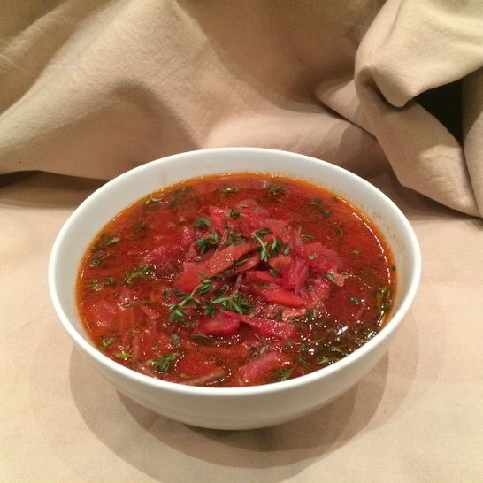 Рецепт борща с уткой и грибами