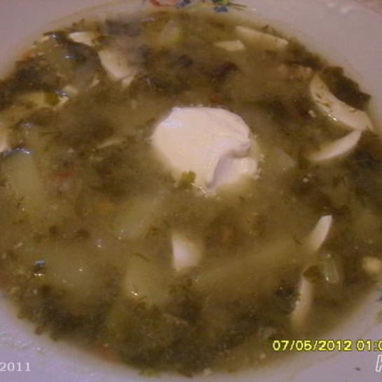 Рецепт борща со щавелем и яйцом