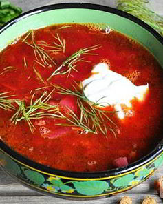 Борщ со свекольной ботвой
