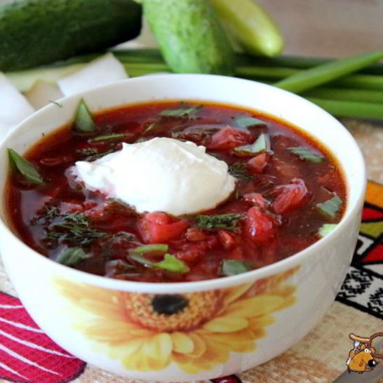 Рецепт летнего борща со свекольными листьями