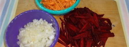 постный борщ с чечевицей и черносливом. Шаг 2