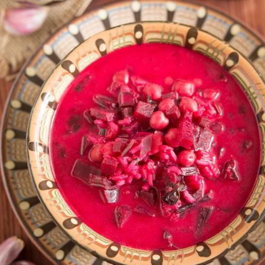 Рецепт постного борща с нутом и грибами