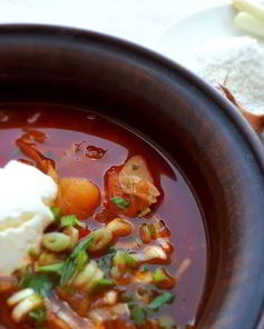 Украинский борщ с грибами