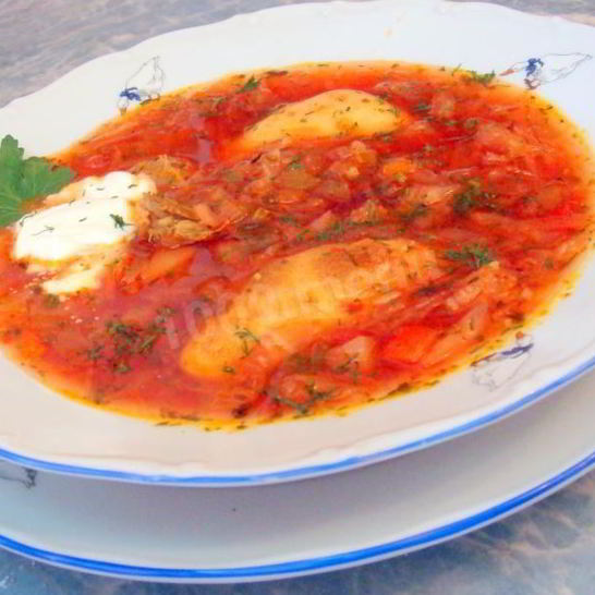 Рецепт украинского борща с ушками