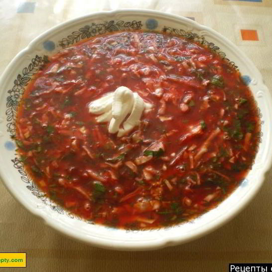 Рецепт украинского борща со свининой и галушками