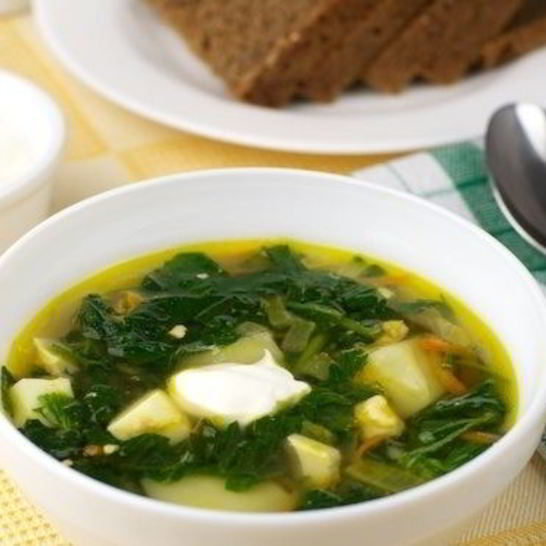 Рецепт зеленого борща с яйцом