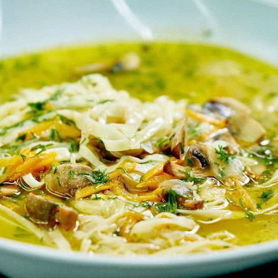 Рецепт грибного супа с домашней лапшой