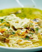 Грибной суп с домашней лапшой