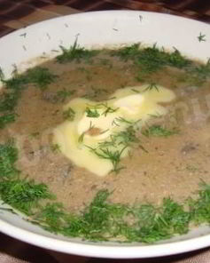 Крем суп из куриной печени и грибов