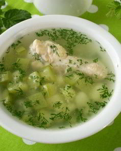 Летний суп с курицей