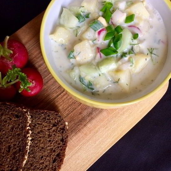 Рецепт окрошки на айране