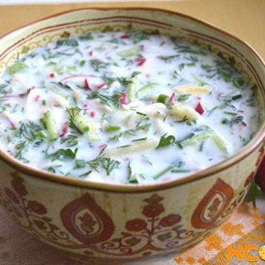 Рецепт окрошки на кефире