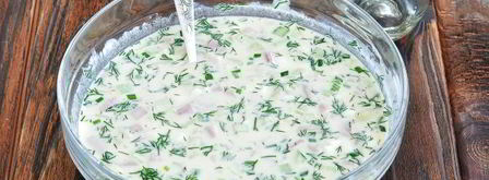 окрошка на курином бульоне. Шаг 10