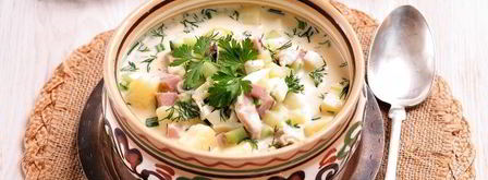 окрошка на курином бульоне. Шаг 12