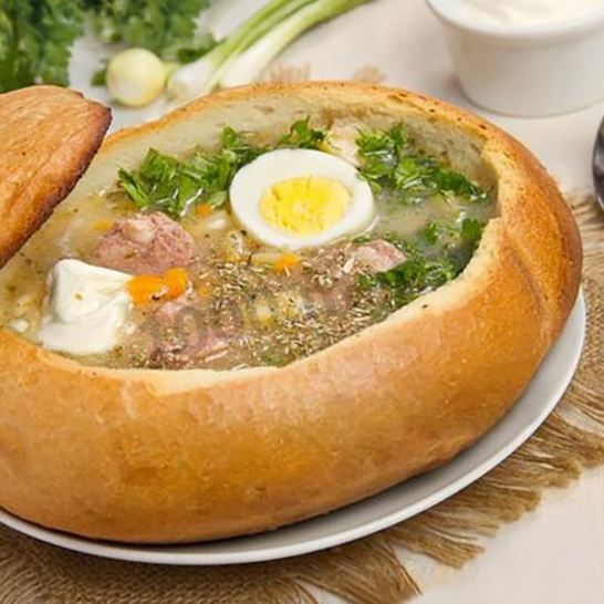 Рецепт польского супа журек в хлебе