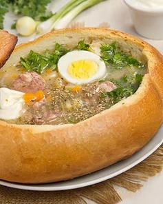 Польский суп журек в хлебе