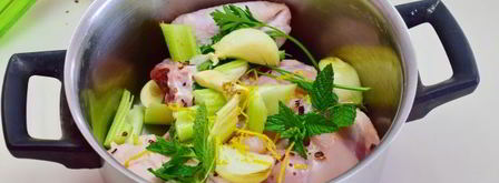 португальский куриный суп с лимоном и мятой. Шаг 9