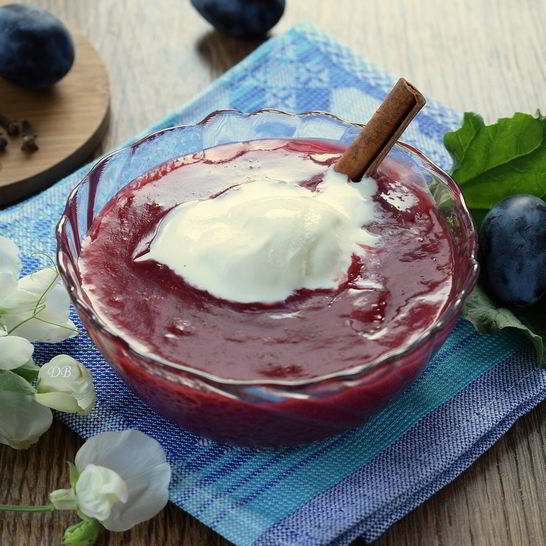 Рецепт сливового супа с ревенем