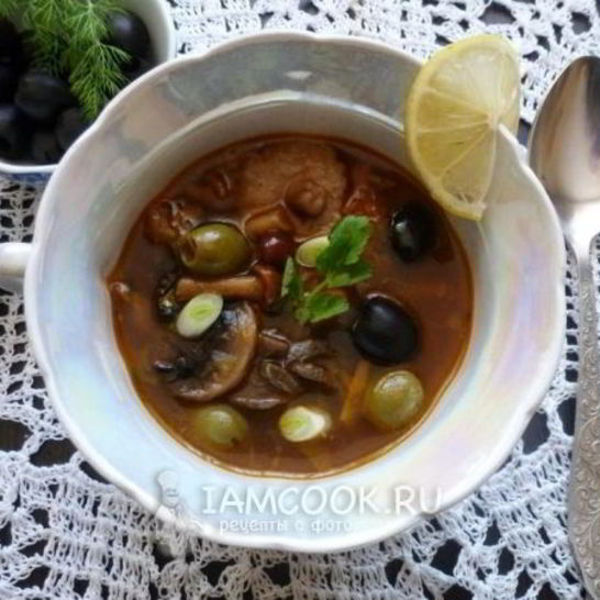 Рецепт грибной сборной солянки