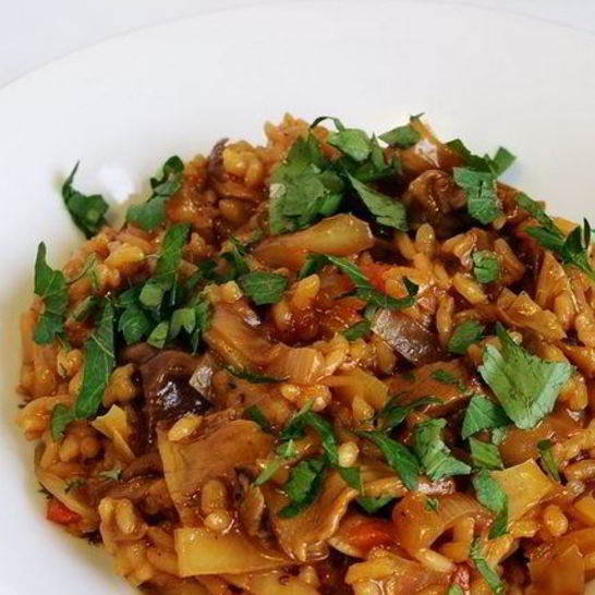 Рецепт грибной солянки с рисом и капустой