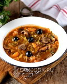 Постная солянка из свежей капусты