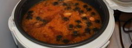 солянка с грибами в мультиварке. Шаг 4