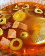 Солянка с копченой курицей