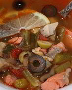 Солянка с креветками