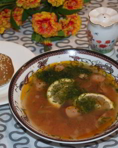 Солянка сборная с колбасой