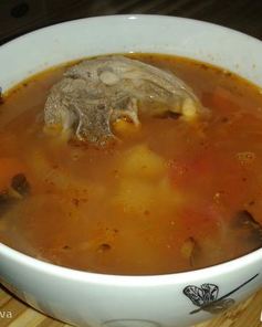 Суп из баранины с помидорами и рисом