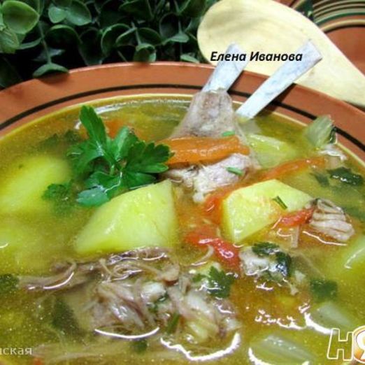 Суп из бараньих ребрышек с чечевицей