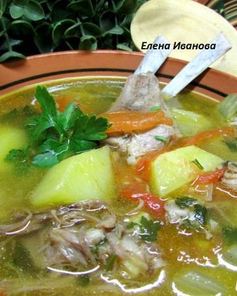 Суп из бараньих ребрышек с чечевицей