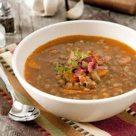 Рецепт супа из чечевицы с беконом