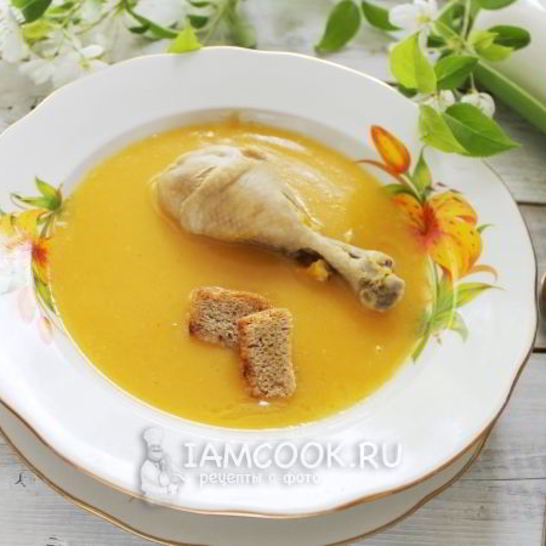 Рецепт куриного супа-пюре с тыквой