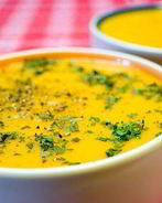 Овощной суп-пюре с сыром и рисом