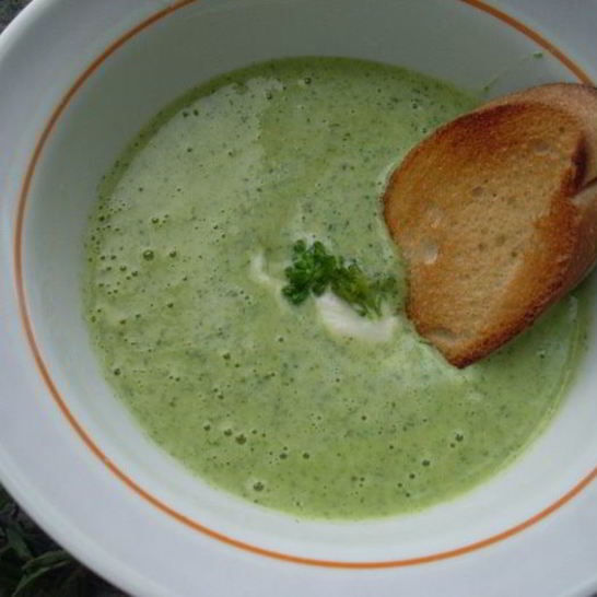 Рецепт супа-пюре из брокколи с сырным сливочным соусом