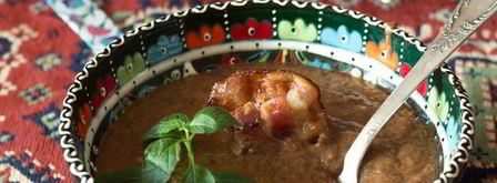 суп-пюре из фасоли с беконом и черносливом. Шаг 5