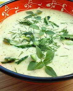 Суп-пюре из кабачков и зеленой фасоли