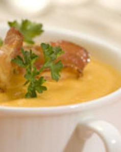 Тыквенный суп-пюре с беконом