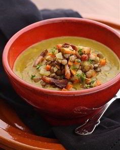 Суп с чечевицей и беконом