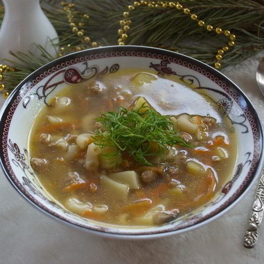 Суп с фаршем и макаронами