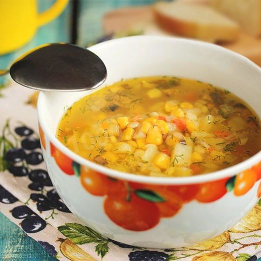 Суп с консервированной кукурузой